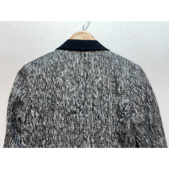 Mossimo Women's Tweed One Button Blazer Long Sleeve Size 10 Black Silver - Picture 11 of 12